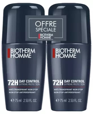 Biotherm Homme 72H Day Control Extreme Protection Non-Stop Anti-Perspirant Roll-On 2 X 75Ml