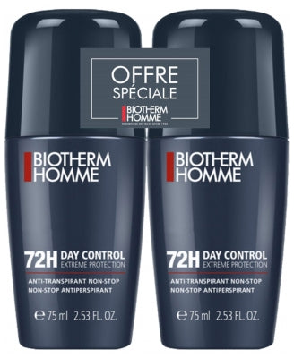 Biotherm Homme 72H Day Control Extreme Protection Non-Stop Anti-Perspirant Roll-On 2 X 75Ml