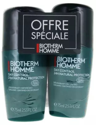 Biotherm Homme Day Control Natural Protection 24H Roll-On Organic 2 X 75Ml