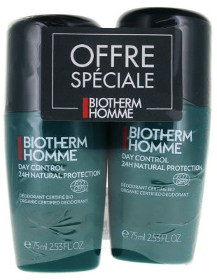 Biotherm Homme Day Control Natural Protection 24H Roll-On Organic 2 X 75Ml