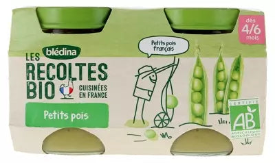 Blédina Les Récoltes Bio Petits Peois Dès 4/6 Mois Bio 2 Pots