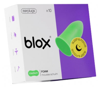 Blox Sleep & Focus Foam Earplugs Medium 10 Units