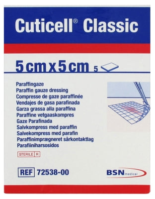 Essity Cuticell Classic 5 Paraffin Gauze Dressings 5Cm X 5Cm