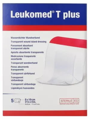 Essity Leukomed T Plus 5 Absorbent Transparent Sterile Dressings 8 X 10 Cm