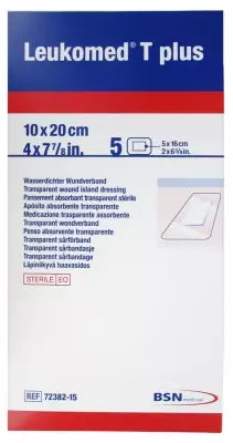 Essity Leukomed T Plus 5 Transparent Sterile Absorbent Dressings 10 X 20Cm