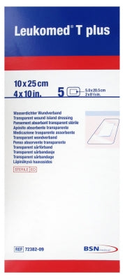 Essity Leukomed T Plus 5 Absorbent Transparent Sterile Dressings 10 X 25Cm