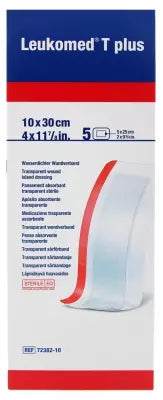 Essity Leukomed T Plus 5 Transparent Wound Island Dressings 10 X 30Cm