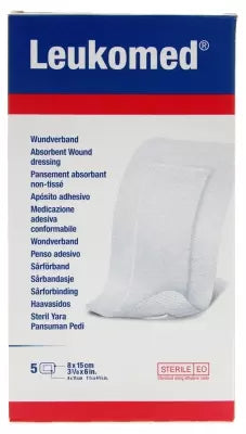 Essity Leukomed 5 Non-Woven Absorbent Dressings 8 X 15Cm