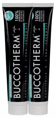 Buccotherm Toothpaste With White Thermal Water - Organic Activated Charcoal 2 X 75Ml