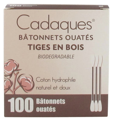 Cadaques 100 Cotton Swabs Wooden Rods