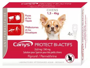 Canys Protect Bi-Actives Spot-On Solution Dogs 1,5-4Kg 4 Pipettes