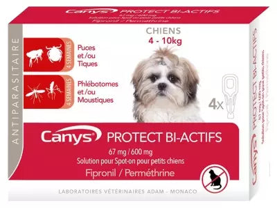 Canys Protect Bi-Active Spot-On Solution Dogs 4-10 Kg 4 Pipettes