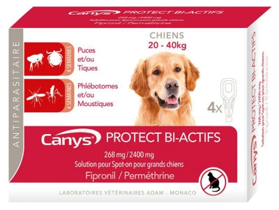 Canys Protect Bi-Actives Spot-On Solution Dogs 20-40Kg 4 Pipettes