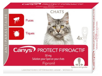 Canys Protect Fiproactif Solution For Spot-On Cats 4 Pipettes