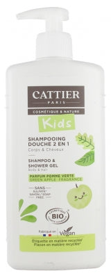 Cattier Kids Shampoo And Shower Gel Green Apple Fragrance Organic 500Ml