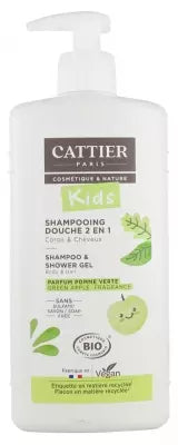 Cattier Kids Shampoo And Shower Gel Green Apple Fragrance Organic 500Ml