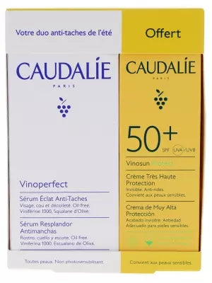 Caudalie Vinoperfect Brightening Dark-Spot Serum 30 Ml + Vinosun Protect Cream Spf50+ 25 Ml Free