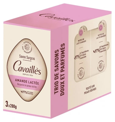 Cavaillès Superfatted Milk Almond Soap 3 X 200 Gr