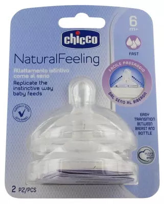 Chicco Natural Feeling 2 Fast Flow Teats 6 Months And +