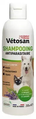 Clément Thékan Vétosan Shampoing Anti Parasitaire Chiens Et Chats Bio 200 Ml