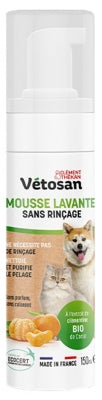 Clément Thékan Vétosan Mousse Lavante Sans Rince Chiens Et Chats 150 Ml