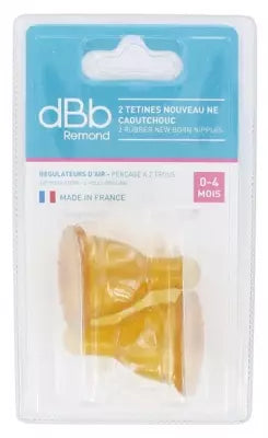 Dbb Remond 2 Rubber New Born Nipples 0-4 Months