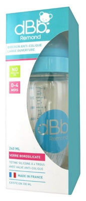 Dbb Remond Anti-Colic Baby Bottle Large Opening In Glass 0-4 Months 240Ml