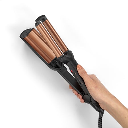 Babyliss Deep Waves W2447E Triple Barrel Curling Iron For Hair 