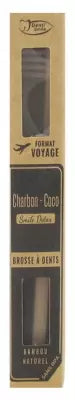 Denti Smile Coconut Charcoal Toothbrush Natural Bamboo Soft Travel Size