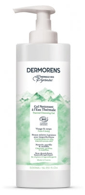 Dermorens Thermal Water Cleansing Gel Face & Body Combination To Oily Skin Organic 500 Ml