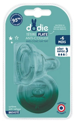 Dodie Sensation+ 2 Flat Teats Large Neck 6 Months And + Debit 3 Fast