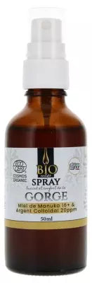 Dr. Theiss Organic Manuka Honey Throat Spray 16+ And Colloidal Silver 20 Ppm 50Ml