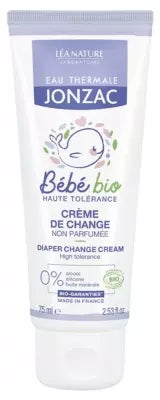 Eau De Jonzac Bébé Bio Diaper Change Cream Fragrance Free Organic 75Ml