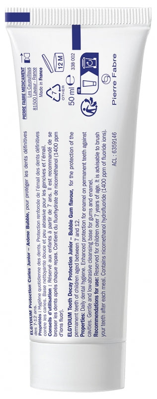 Elgydium Junior Toothpaste Gel Cavity Protection 7/12 Years Bubble 50 Ml