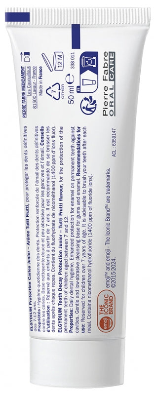 Elgydium Junior Toothpaste Gel 7 To 12 Years Emoji Aroma Tutti Frutti 50 Ml