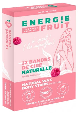 Energie Fruit Natural Wax Body Strips Red Fruits Fragrance 32 Strips