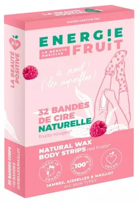 Energie Fruit Natural Wax Body Strips Red Fruits Fragrance 32 Strips