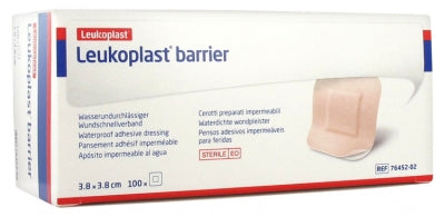 Essity Leukoplast Barrier 100 Waterproof Adhesive Dressings 3,8 X 3,8Cm