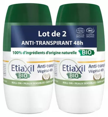 Etiaxil Botanical Anti-Perspirant Deodorant 48H Roll-On Organic 2 X 50Ml