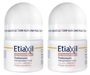 Etiaxil Confort+ Unperspirant Roll-On Treatment For Armpits Sensitive Skins 2 X 15Ml