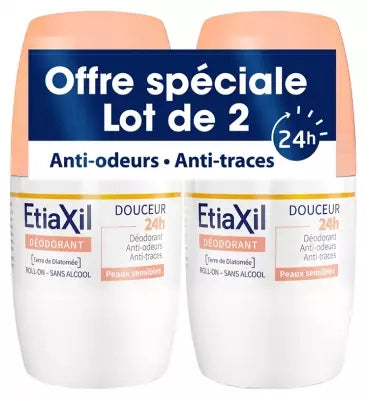 Etiaxil Gentle Deodorant 24H Roll-On 2 X 50Ml