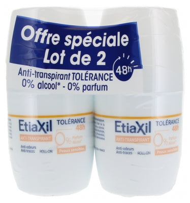 Etiaxil Tolérance Antiperspirant Sensitive Skin Roll-On Set Of 2 X 50 Ml