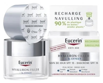 Eucerin Hyaluron-Filler + 3X Effect Day Care Spf15 Dry Skin Refill 50 Ml