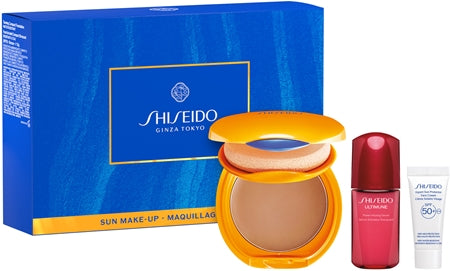 Shiseido Expert Sun Protector Tanning Compact Foundation Spf10 Gift Set Shade Bronze 