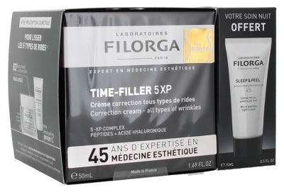 Filorga Time-Filler 5Xp Correction Cream All Types Of Wrinkles 50 Ml + Sleep & Peel Night Micro-Peeling Cream 15 Ml Free Of Charge