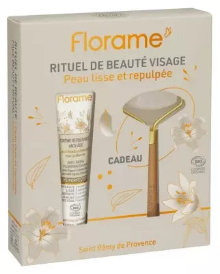 Florame Anti-Ageing Replenishing Cream Set 40 Ml + Free White Quartz Roller Organic