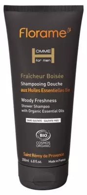 Florame Homme Shampoo Shower Woody Freshness Organic 200Ml