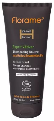 Florame Homme Shampoo Shower Vetiver Esprit Organic 200Ml