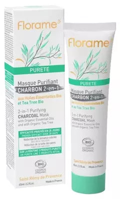 Florame Pureté 2-In-1 Purifying Charcoal Mask Organic 65Ml