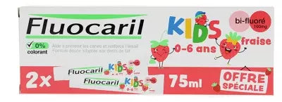 Fluocaril Kids Toothpaste Bi-Fluoré 0-6 Ans Lot De 2 X 75 Ml